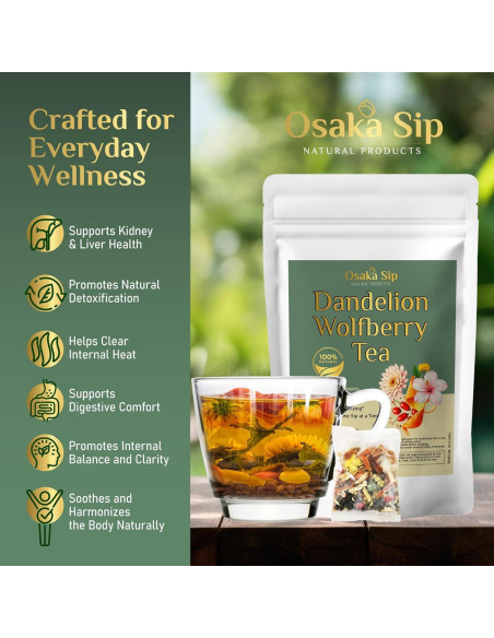 Té de Hierbas Osaka Sip Diente de León y Goji 144g - 12 Bolsas