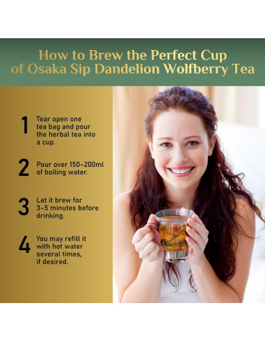 Té de Hierbas Osaka Sip Diente de León y Goji 144g - 12 Bolsas