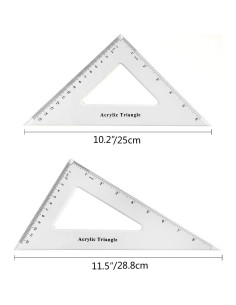Juego de Reglas Triangulares Coopay 15 y 22.86 cm Plástico 2