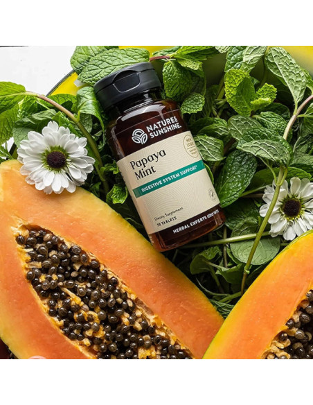 Tabletas Masticables de Papaya y Menta Nature's Sunshine 70u