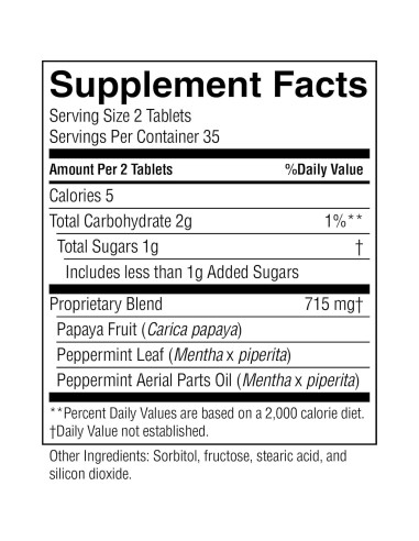 Tabletas Masticables de Papaya y Menta Nature's Sunshine 70u