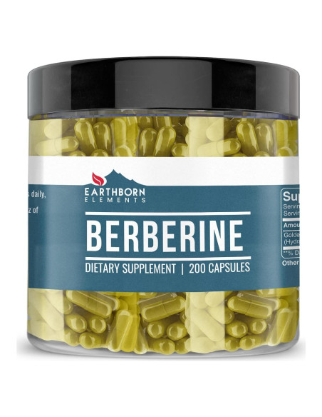 Berberina Elementos de la Tierra 200 Cápsulas Puras Sin Aditivos