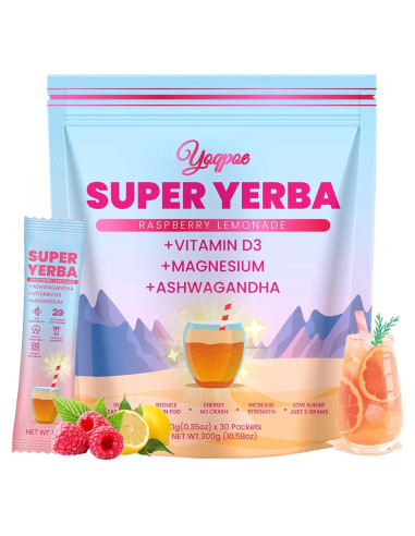 Super Yerba 3 en 1 Sabor Limón Frambuesa - 30 Porciones