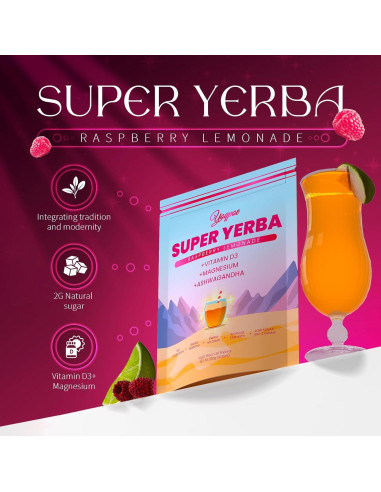 Super Yerba 3 en 1 Sabor Limón Frambuesa - 30 Porciones