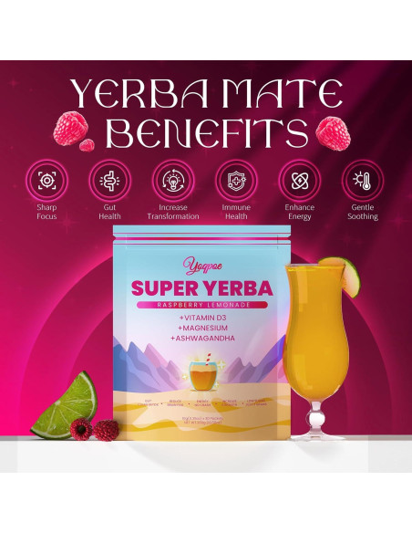 Super Yerba 3 en 1 Sabor Limón Frambuesa - 30 Porciones
