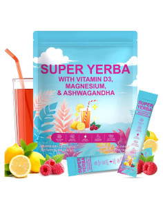 Yerba Mate Instantáneo en Polvo Super Yerba Mate 30 Porciones con Vitamina D3 y Magnesio