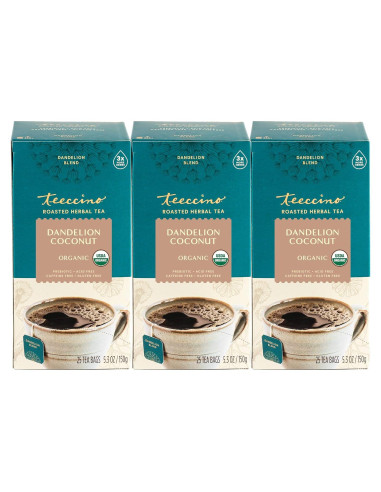 Teeccino Té Herbal Diente de León y Coco - 25 Bolsitas