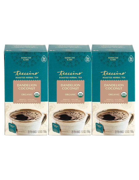 Teeccino Té Herbal Diente de León y Coco - 25 Bolsitas