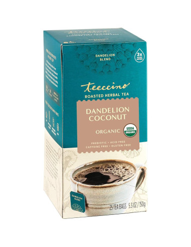 Teeccino Té Herbal Diente de León y Coco - 25 Bolsitas