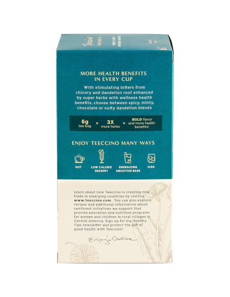 Teeccino Té Herbal Diente de León y Coco - 25 Bolsitas