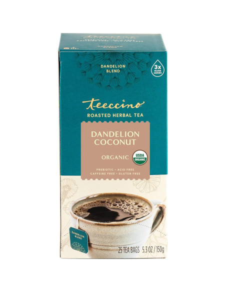 Teeccino Té Herbal Diente de León y Coco - 25 Bolsitas