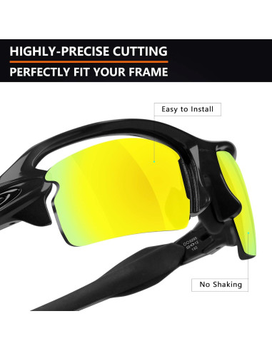 Lentes de Reemplazo Polarizados Alphax para Oakley Flak 2.0