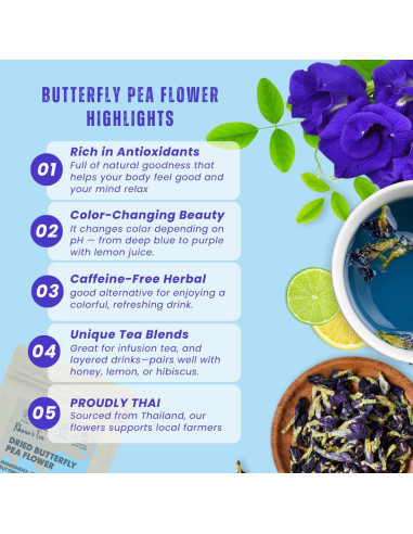 Té de Flores de Guisante Mariposa Khwan 100g - Sin Cafeína