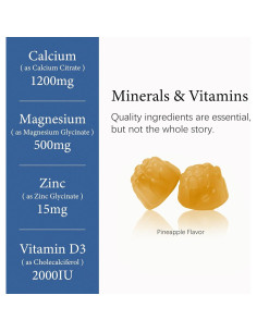 Gomitas de Calcio 1200 mg OASIS FORCE con Vitamina D3 y K2 2