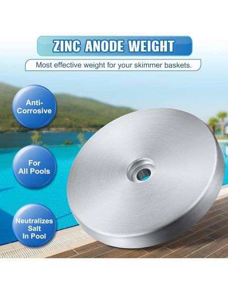 Peso de Ánodo de Zinc Dreyoo 2 Piezas 243.8g para Piscina