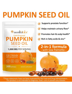 Suplemento Aceite Semilla Calabaza HBIKCLYC 300 Cápsulas 2