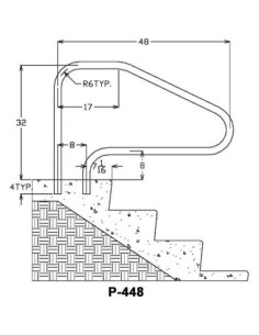 Pasamanos de piscina SAFTRON RTD-448 Blanco 81.28 cm H 2