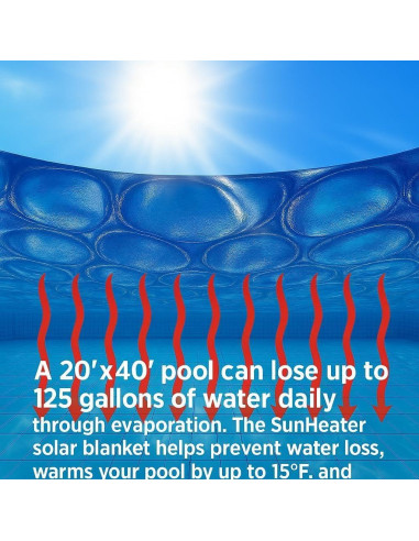 Manta Solar para Piscina SunHeater 4.27x8.53 m - Cubierta Térmica Rectangular