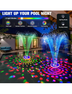 Fuente de piscina flotante ChlorStar CT507L con luces LED 2