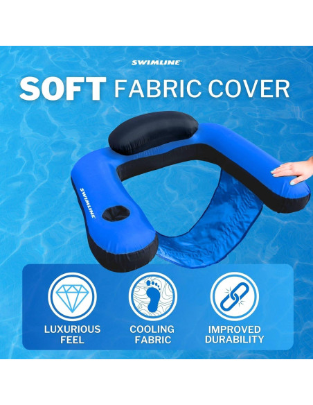 Sillón Inflable Swimline U-Cubierto Tela con Portavasos 81x63cm
