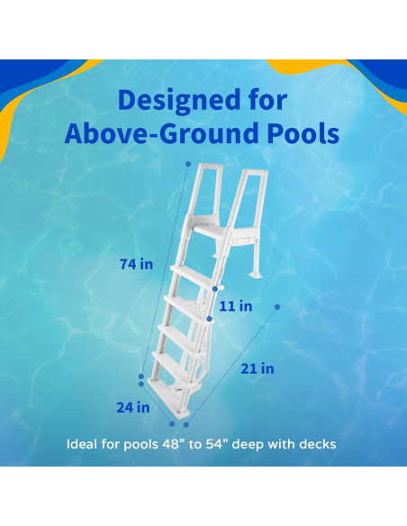 Escalera de Piscina Blue Wave NE1175 - 5 Peldaños Antideslizantes