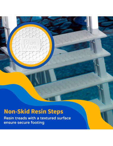 Escalera de Piscina Blue Wave NE1175 - 5 Peldaños Antideslizantes