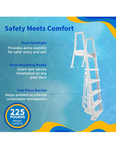 Escalera de Piscina Blue Wave NE1175 - 5 Peldaños Antideslizantes