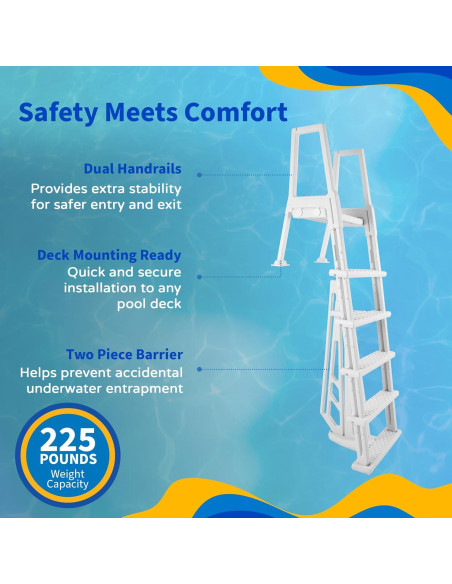 Escalera de Piscina Blue Wave NE1175 - 5 Peldaños Antideslizantes