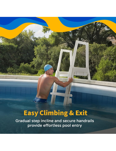 Escalera de Piscina Blue Wave NE1175 - 5 Peldaños Antideslizantes