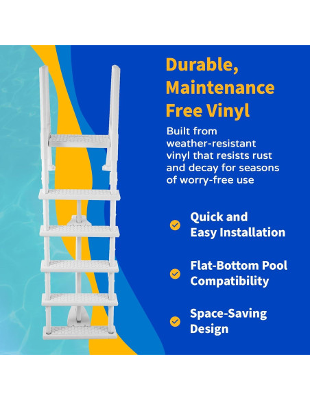 Escalera de Piscina Blue Wave NE1175 - 5 Peldaños Antideslizantes