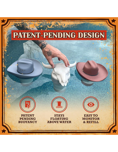 Dispensador de Cloro Flotante Cráneo de Vaca Pool Patch 3"