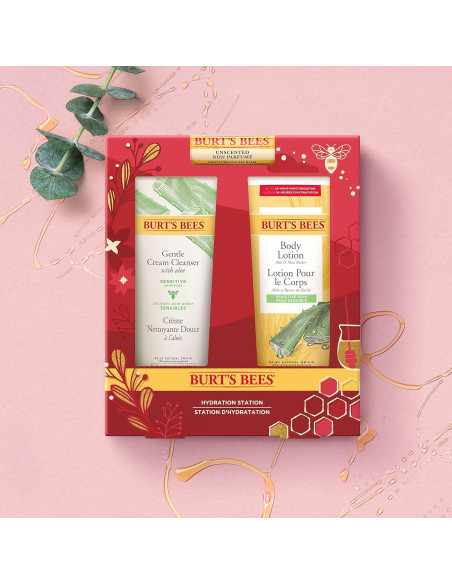 Set de Regalo Hidratación Burt's Bees - Balsamo Labial, Limpiador y Loción