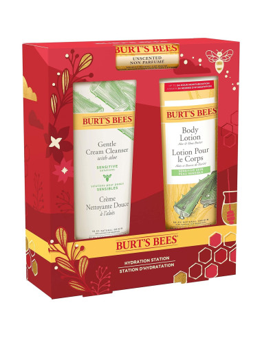 Set de Regalo Hidratación Burt's Bees - Balsamo Labial, Limpiador y Loción