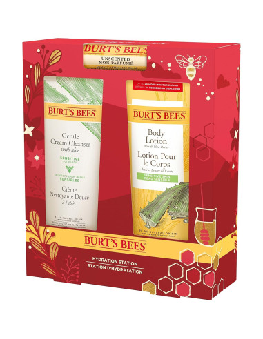 Set de Regalo Hidratación Burt's Bees - Balsamo Labial, Limpiador y Loción