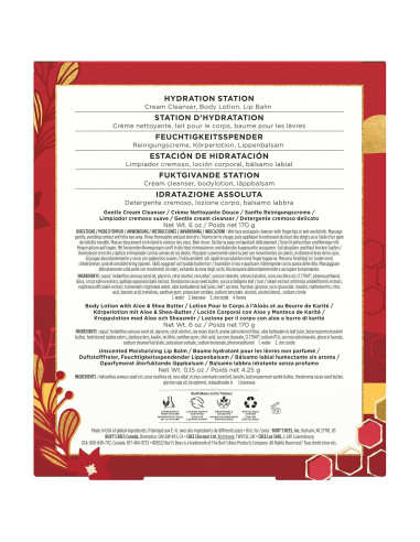 Set de Regalo Hidratación Burt's Bees - Balsamo Labial, Limpiador y Loción