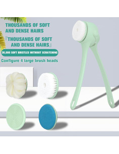 Cepillo Eléctrico Exfoliador de Espalda OWMaksfu Verde Menta 2