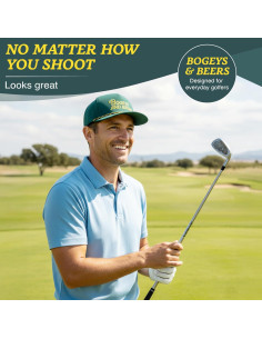 Gorra de Golf Divertida Bogeys y Cervezas Verde - Ajustable 2