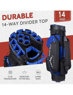 Bolsa de Golf para Carro UNIHIMAL PRO 14 Divisores Azul 2