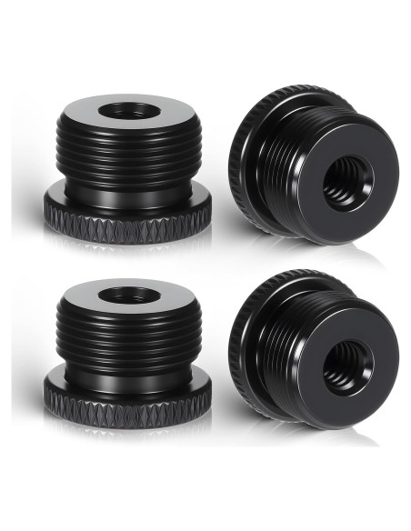 Juego de 4 adaptadores de micrófono Thinp 1/4 hembra a 5/8 macho