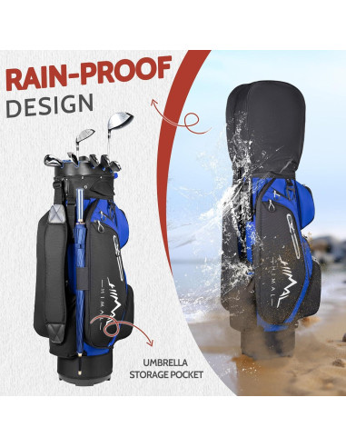 Bolsa de Golf para Carro UNIHIMAL PRO 14 Divisores Azul