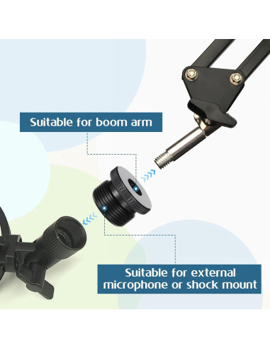 Juego de 4 adaptadores de micrófono Thinp 1/4 hembra a 5/8 macho