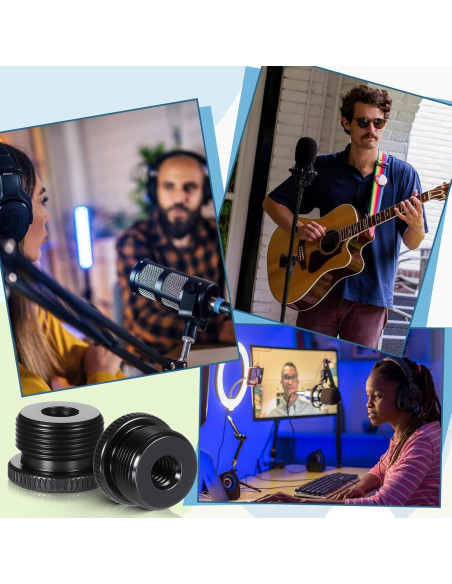 Juego de 4 adaptadores de micrófono Thinp 1/4 hembra a 5/8 macho