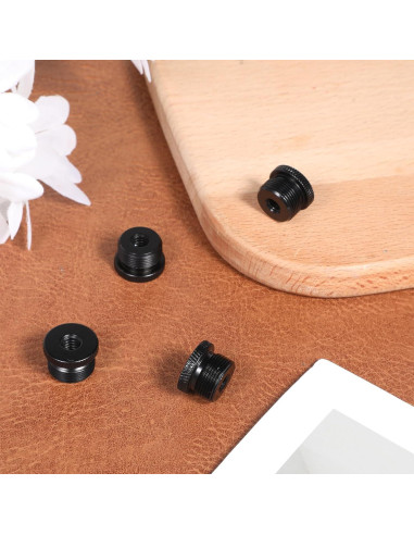 Juego de 4 adaptadores de micrófono Thinp 1/4 hembra a 5/8 macho