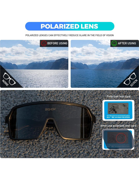 Gafas de Ciclismo Polarizadas SCVCN S61 UV400 Antideslizantes