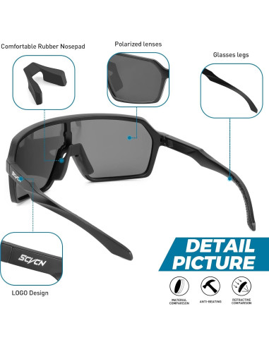 Gafas de Ciclismo Polarizadas SCVCN S61 UV400 Antideslizantes