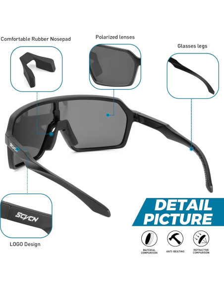 Gafas de Ciclismo Polarizadas SCVCN S61 UV400 Antideslizantes