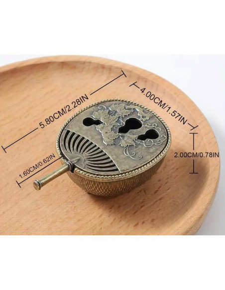 4 Piezas Quemador de Incienso Antiguo NOIAFZY Mini Bronce