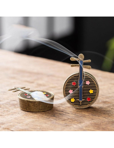 4 Piezas Quemador de Incienso Antiguo NOIAFZY Mini Bronce