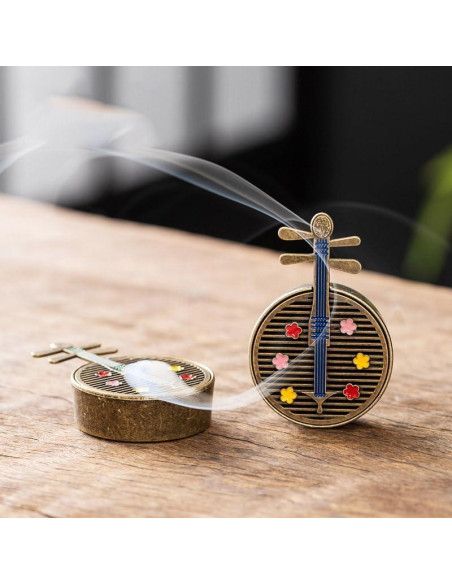 4 Piezas Quemador de Incienso Antiguo NOIAFZY Mini Bronce