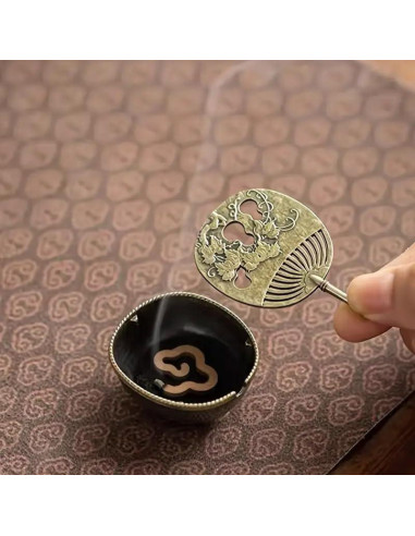 4 Piezas Quemador de Incienso Antiguo NOIAFZY Mini Bronce